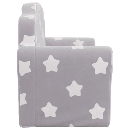 Sofá infantil - Sofá para crianças de 2 lugares c estrelas pelúcia cinzento-claro