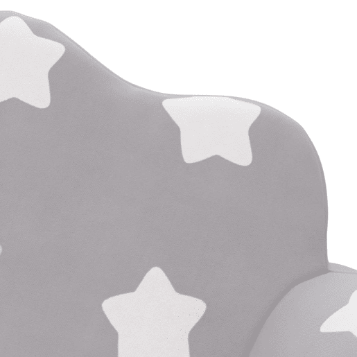 Sofá infantil - Sofá para crianças de 2 lugares c estrelas pelúcia cinzento-claro