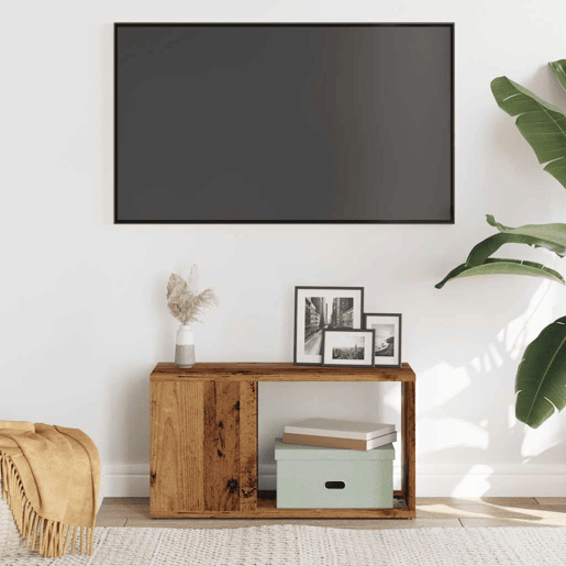 Móvel de TV - Modulo de TV - Armário de TV 60x24x32cm derivados de madeira cor madeira velha