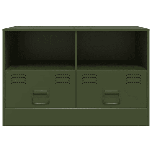 móveis de TV - Armários TV 2 pcs 67x39x44 cm aço verde azeitona