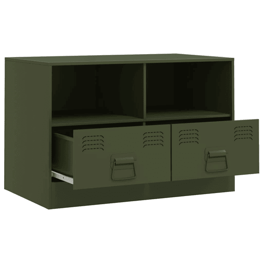 móveis de TV - Armários TV 2 pcs 67x39x44 cm aço verde azeitona