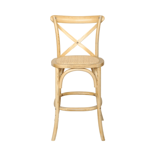 Banqueta de bar bistro vintage madeira 65cm, Belleville, Natural, 46x48x105 cm