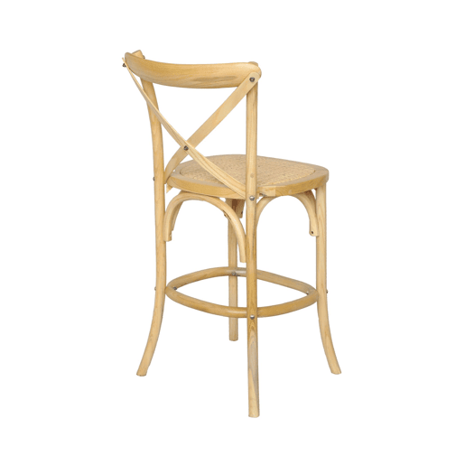 Banqueta de bar bistro vintage madeira 65cm, Belleville, Natural, 46x48x105 cm