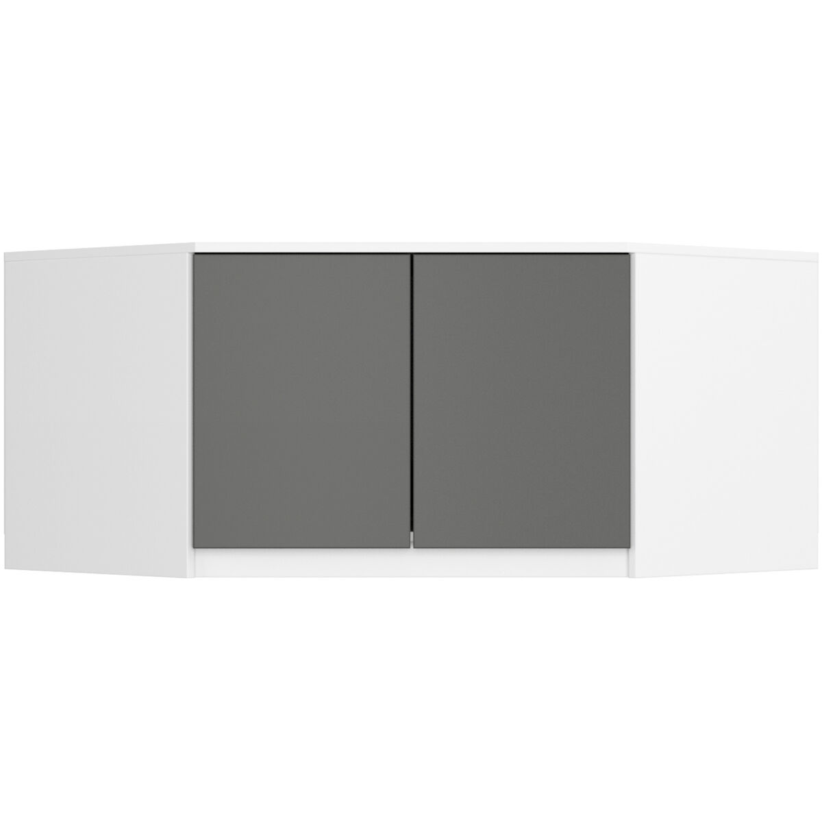 Altillo para armario akord s100 blanco 100 cm 2 puertas en gris grafito 3 estantes 100x50x55 cm