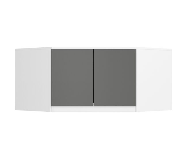 Altillo para armario akord s100 blanco 100 cm 2 puertas en gris grafito 3 estantes 100x50x55 cm