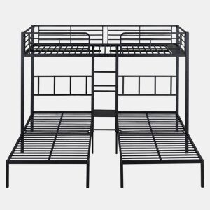 Beliche triplo de metal 90x200cm,preto