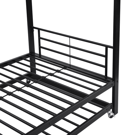 Beliche em ferro forjado 90x200 cm - com cama com gavetão 90x190 cm - Preto