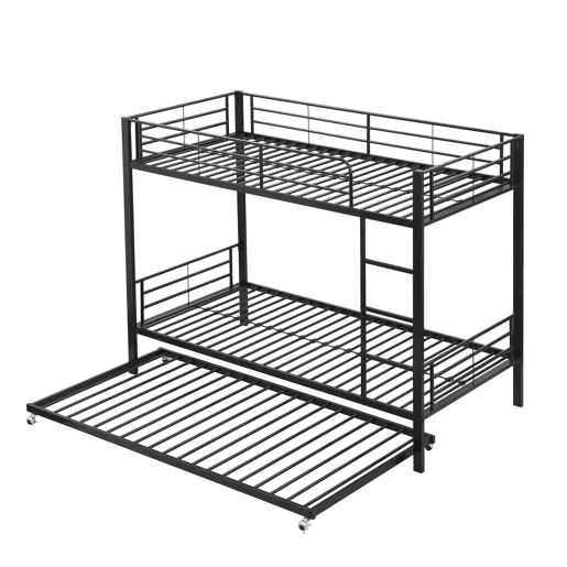 Beliche em ferro forjado 90x200 cm - com cama com gavetão 90x190 cm - Preto