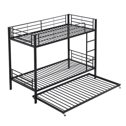 Beliche em ferro forjado 90x200 cm - com cama com gavetão 90x190 cm - Preto