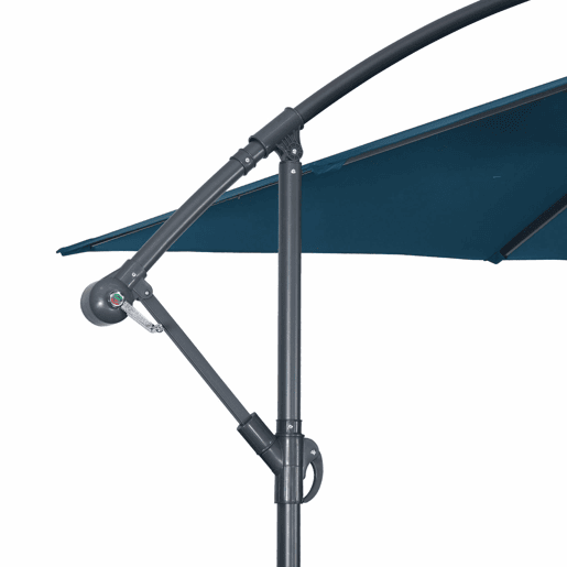 3x3m guarda-sol quadrado offset, Hardelot, Azul esverdeado, 300x295x250 cm