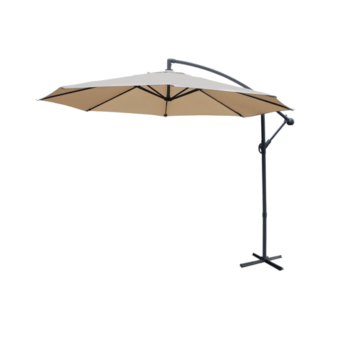 3m guarda-sol redondo offset, Hardelot, Beige, 295x295x250 cm