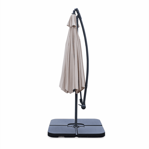 3m guarda-sol redondo offset, Hardelot, Beige, 295x295x250 cm