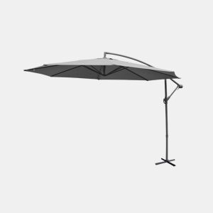 Guarda-sol redondo offset 350cm, Hardelot, Cinza, 350x350x250 cm