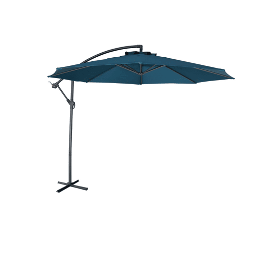 3m guarda-sol redondo offset, Hardelot, Azul esverdeado, 295x295x250 cm