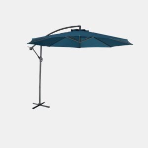 3m guarda-sol redondo offset, Hardelot, Azul esverdeado, 295x295x250 cm