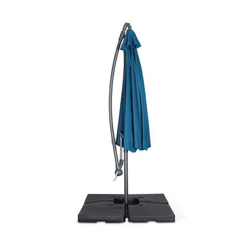 3m guarda-sol redondo offset, Hardelot, Azul esverdeado, 295x295x250 cm