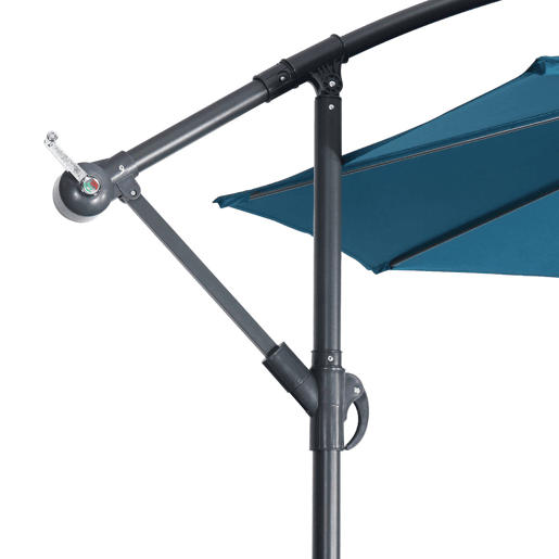 3m guarda-sol redondo offset, Hardelot, Azul esverdeado, 295x295x250 cm