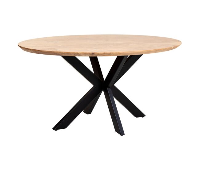 Mesa de comedor ovalada de madera marrón 160x90x76