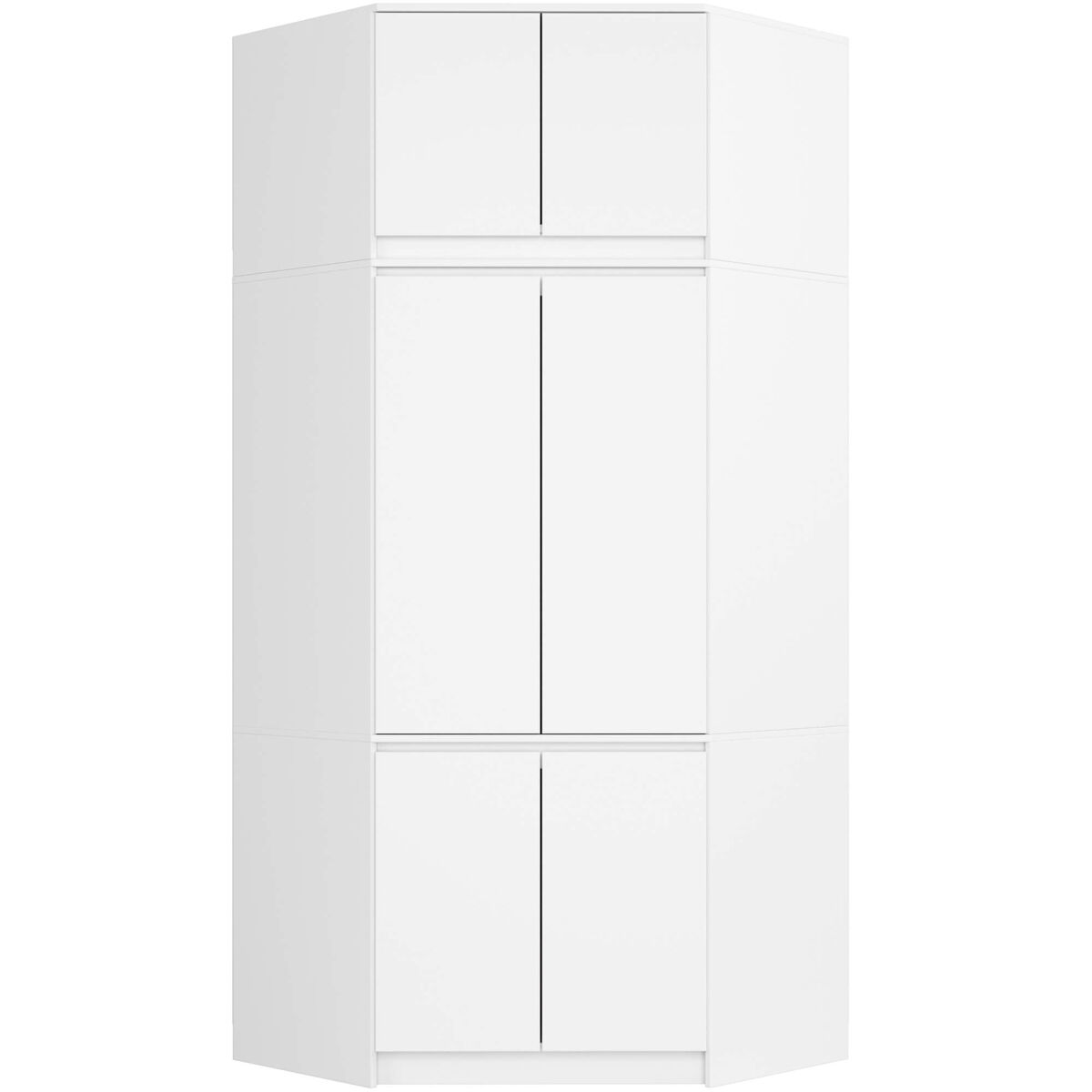 Armario esquinero con altillo akord s100 blanco 100 cm con 6 puertas y 9 estantes acabado en blanco 100x50x234 cm