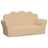 Sofá infantil - Sofá para crianças 2 lugares peluche macio creme