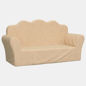 Sofá infantil - Sofá para crianças 2 lugares peluche macio creme