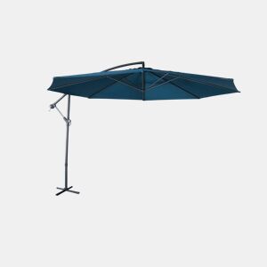 Guarda-sol redondo offset 350cm, Hardelot, Azul esverdeado, 350x350x250 cm
