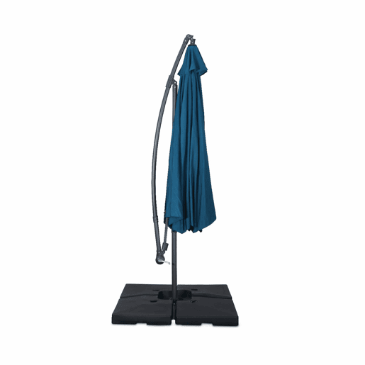 Guarda-sol redondo offset 350cm, Hardelot, Azul esverdeado, 350x350x250 cm