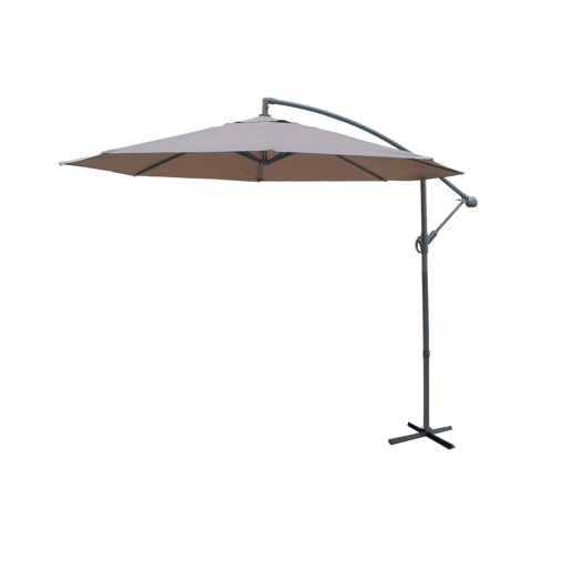 3m guarda-sol redondo offset, Hardelot, Taupe, 295x295x250 cm
