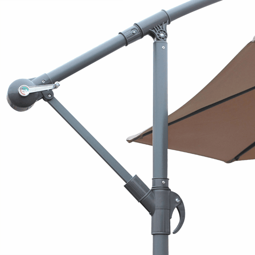 3m guarda-sol redondo offset, Hardelot, Taupe, 295x295x250 cm