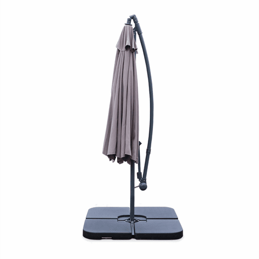 3m guarda-sol redondo offset, Hardelot, Taupe, 295x295x250 cm