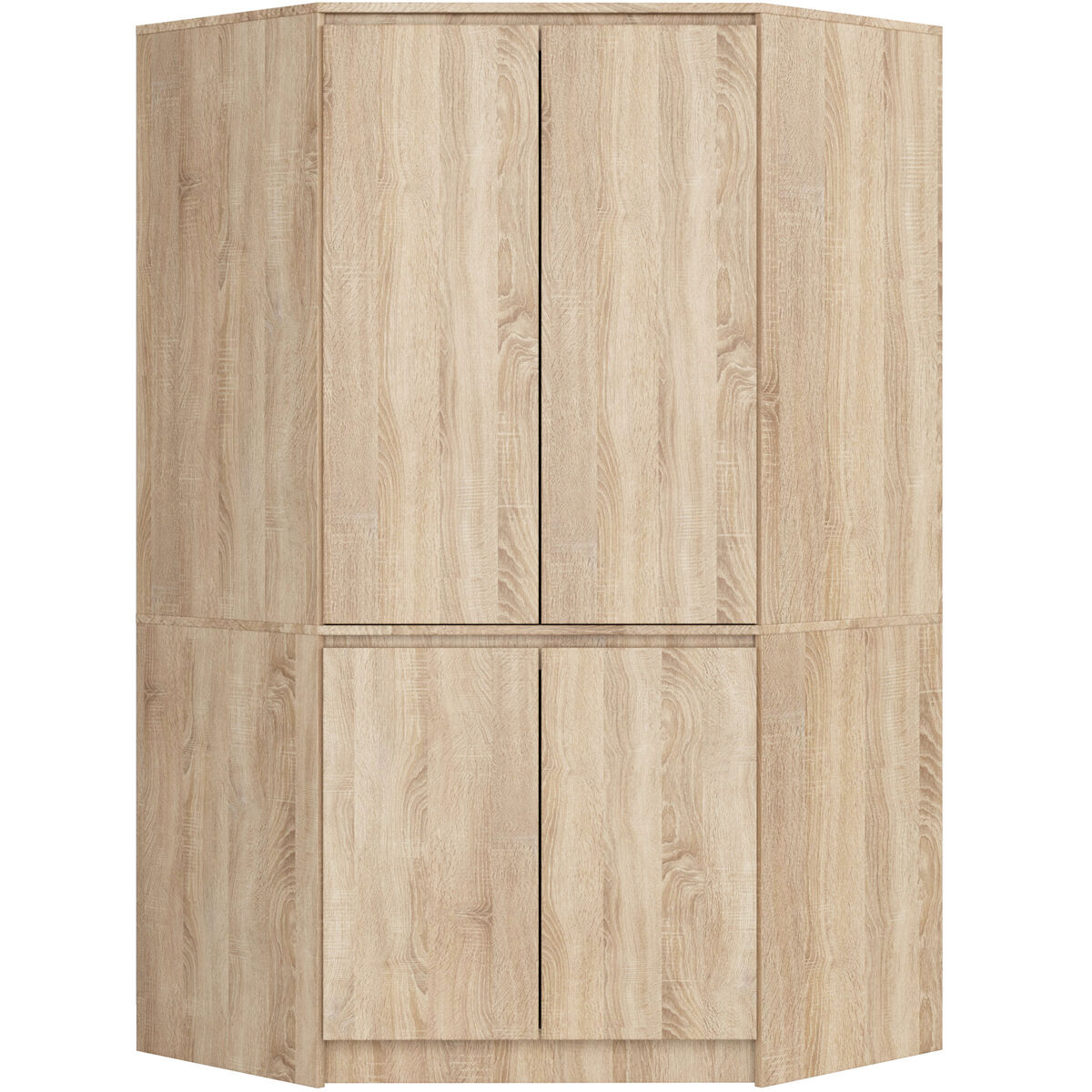Armario esquinero akord s100 roble sonoma 100 cm con 4 puertas y 6 estantes acabado en roble sonoma 100x50x180 cm