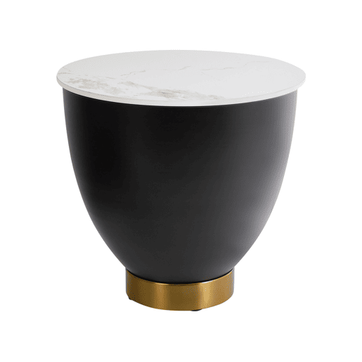 Mesa de apoio NADINE Cerâmica Preto com arrumação