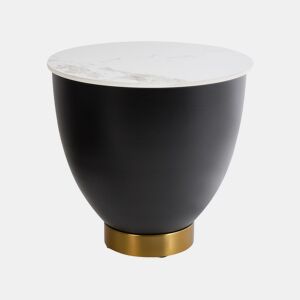 Mesa de apoio NADINE Cerâmica Preto com arrumação