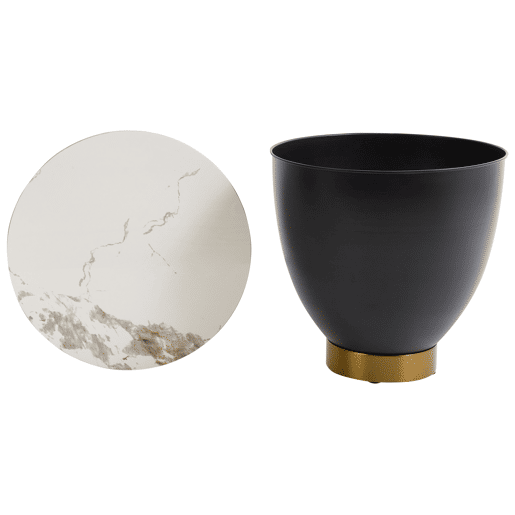 Mesa de apoio NADINE Cerâmica Preto com arrumação
