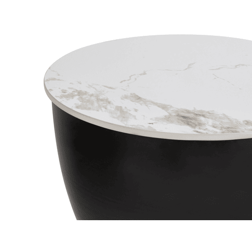 Mesa de apoio NADINE Cerâmica Preto com arrumação