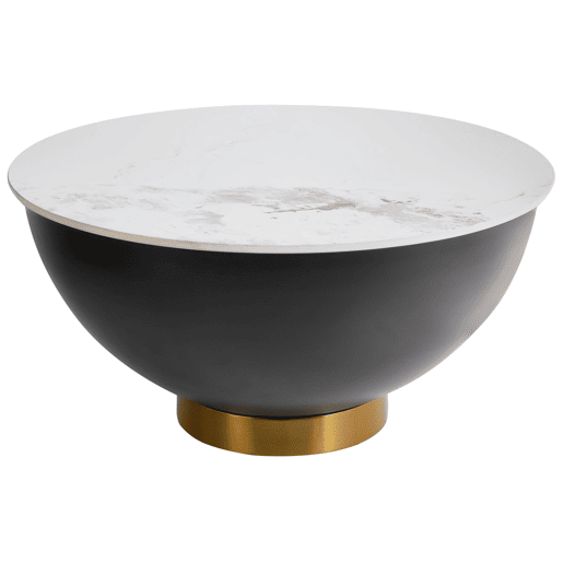 Mesa de centro NADINE Cerâmica Preto com arrumação