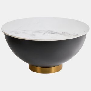 Mesa de centro NADINE Cerâmica Preto com arrumação