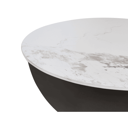 Mesa de centro NADINE Cerâmica Preto com arrumação