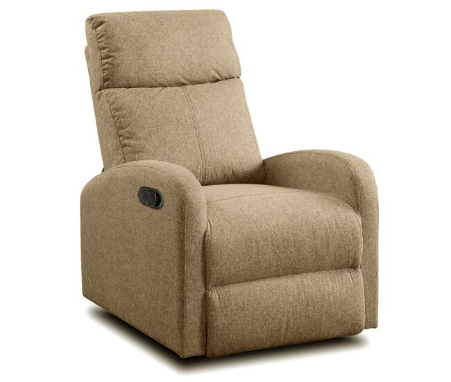Sillón reclinable chill de sala estilo moderno en color marrón con mecanismo automático tela 97x95x73 cm