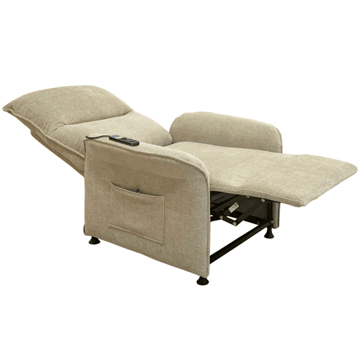 Poltrona reclinável tailandesa estilo contemporâneo em bege com 2 motores e controle remoto 82x102x84 cm Poltrona reclinável tailandesa estilo contemporâneo em bege com 2 motores e controle remoto 82x102x84 cm