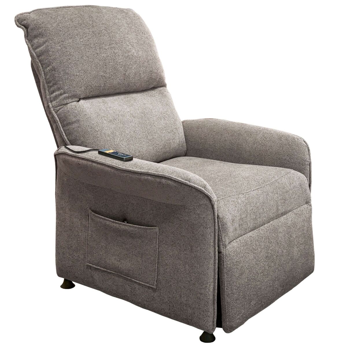 Sillón reclinable modelo thai estilo contemporáneo en color gris con 2 motores y mando control 82x102x84 cm