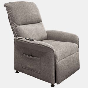 Poltrona reclinável modelo tailandês, estilo contemporâneo, em cinza com 2 motores e controle remoto, 82x102x84 cm