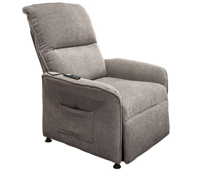 Sillón reclinable modelo thai estilo contemporáneo en color gris con 2 motores y mando control 82x102x84 cm