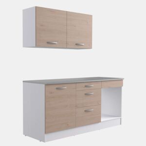 Cozinha Modular Eko Completa com Design Reversível na Cor Carvalho Jackson 180 cm