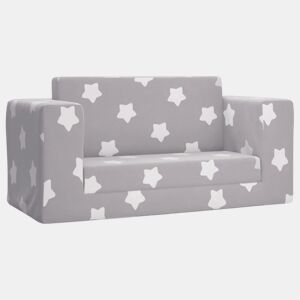 Sofá-cama, Sofá conversível infantil 2 lugares c estrelas pelúcia cinzento-claro
