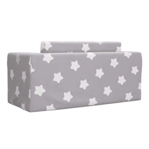 Sofá-cama, Sofá conversível infantil 2 lugares c estrelas pelúcia cinzento-claro