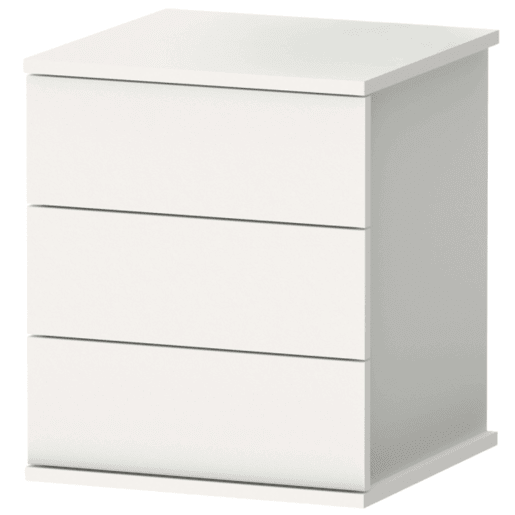 Mesa de Cabeceira Dana em Branco com 3 Gavetas Quarto Sala 49x41x40 cm