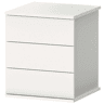 Mesa de Cabeceira Dana em Branco com 3 Gavetas Quarto Sala 49x41x40 cm