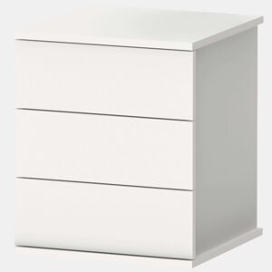 Mesa de Cabeceira Dana em Branco com 3 Gavetas Quarto Sala 49x41x40 cm