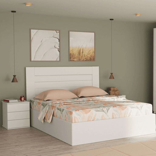Mesa de Cabeceira Dana em Branco com 3 Gavetas Quarto Sala 49x41x40 cm